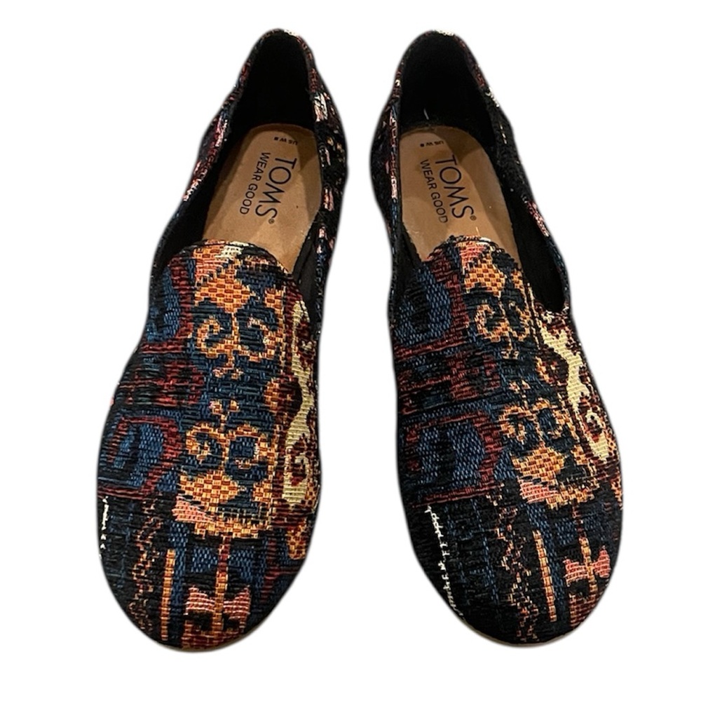 Toms Darcy Womens Ballet Flat Persian Rug Style Patchwork Shoe Sz 8